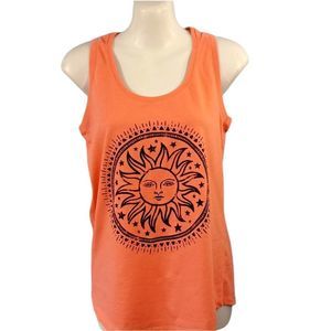 Instant  Message Women's Orange Tank Top With Sun Sz Sm